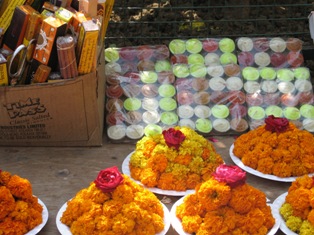 Marigold flowers as sacred offering ritual
